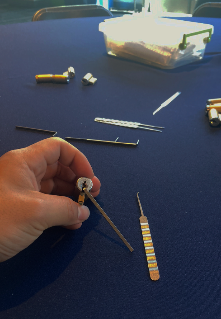 A picture taken at the lockpicking village.